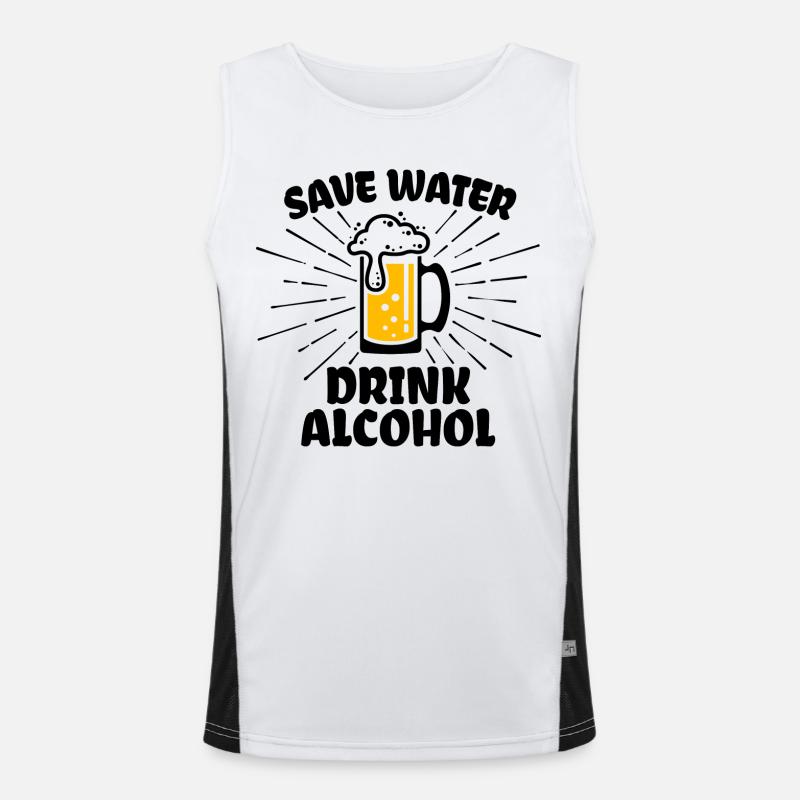 Alcohol drinking drunk intoxication partying Men's Functional Contrast Tank Top 