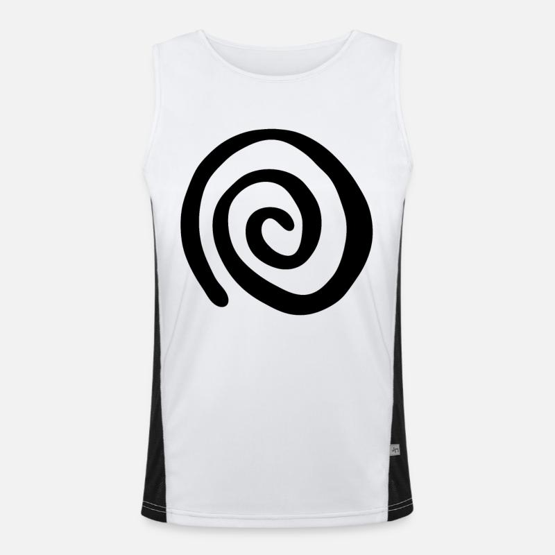 Pattern and Illusion Hypnosis Spiral Men's Functional Contrast Tank Top 