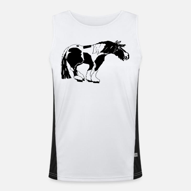 witziger Tinker , Tinker Schecke, Tinker reiten Funktionelles Kontrast-Tank Top für Männer 