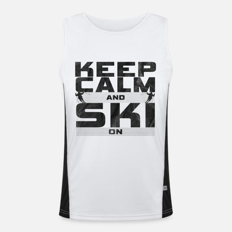 Keep Calm and Ski on Funktionelles Kontrast-Tank Top für Männer 