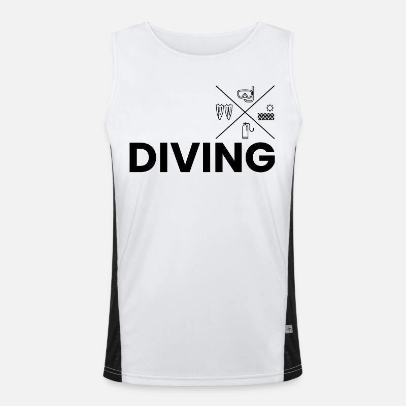 Diving - Men's Functional Contrast Tank Top - white/black