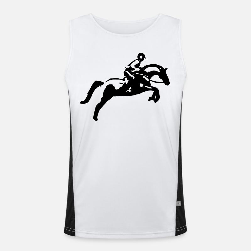 Springreiten Springpferd, Vielseitigkeit Funktionelles Kontrast-Tank Top für Männer 