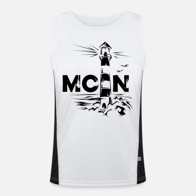 moin ostsee leuchtturm lighthouse symbol Nordsee Funktionelles Kontrast-Tank Top für Männer 