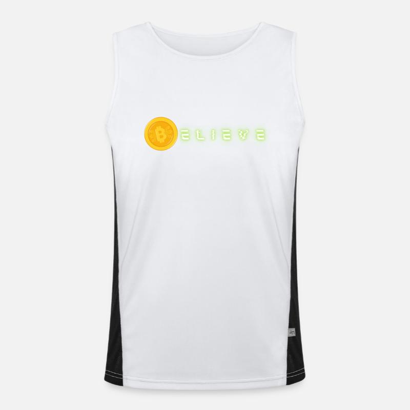 Bitcoin BTC Krypto Cryptos Trading HODL Believe Funktionelles Kontrast-Tank Top für Männer 