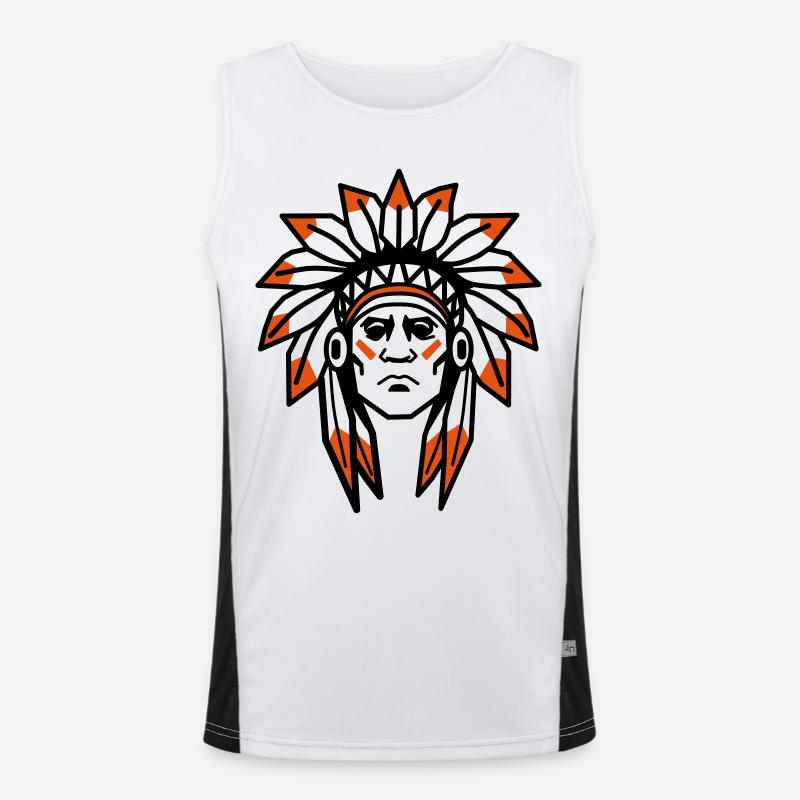 Chef autochtone Apache indien Débardeur respirant contrasté Homme 