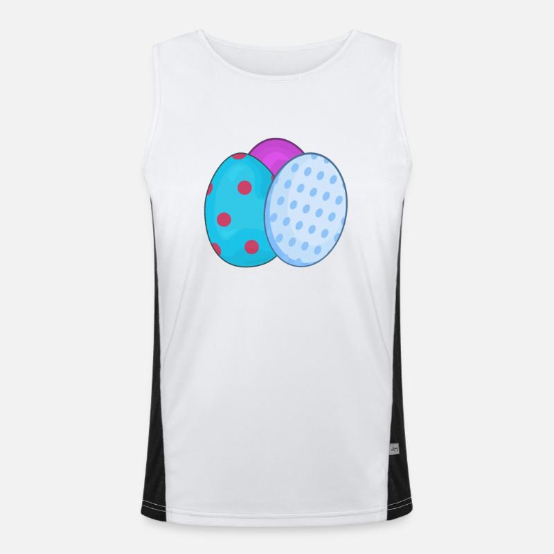 Easter easter eggs - Men's Functional Contrast Tank Top  - white/black