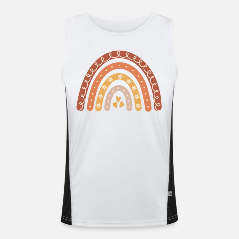 Boho Regenbogen Funktionelles Kontrast-Tank Top für Männer 