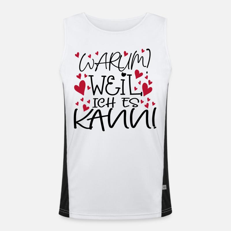 MOTIVATION - WEIL ICH ES KANN Funktionelles Kontrast-Tank Top für Männer 