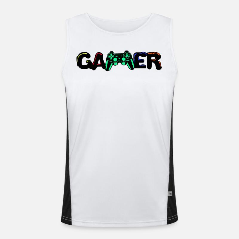 Gamer Games Zocker Controller Game Console Player Men's Functional Contrast Tank Top 