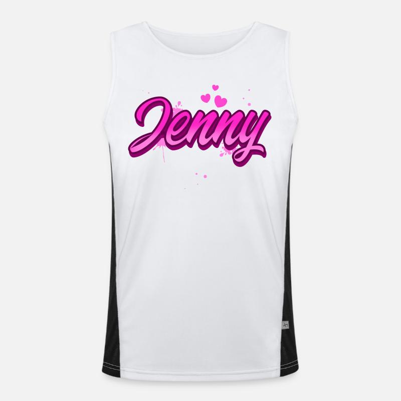 Jenny - Funktionel kontrast tanktop til herrer  - hvid/sort