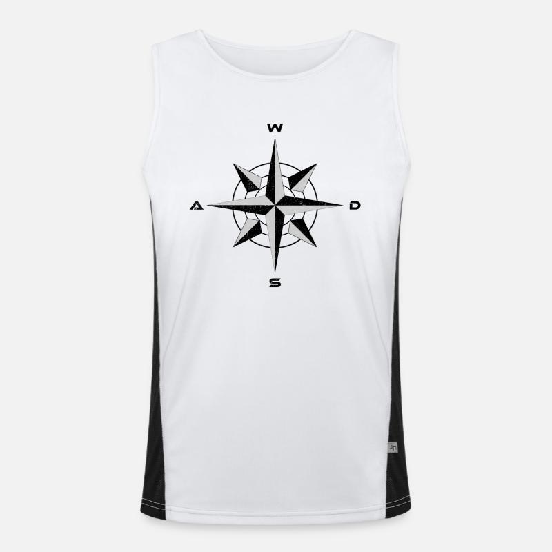 WASD Error Distressed - Men's Functional Contrast Tank Top  - white/black