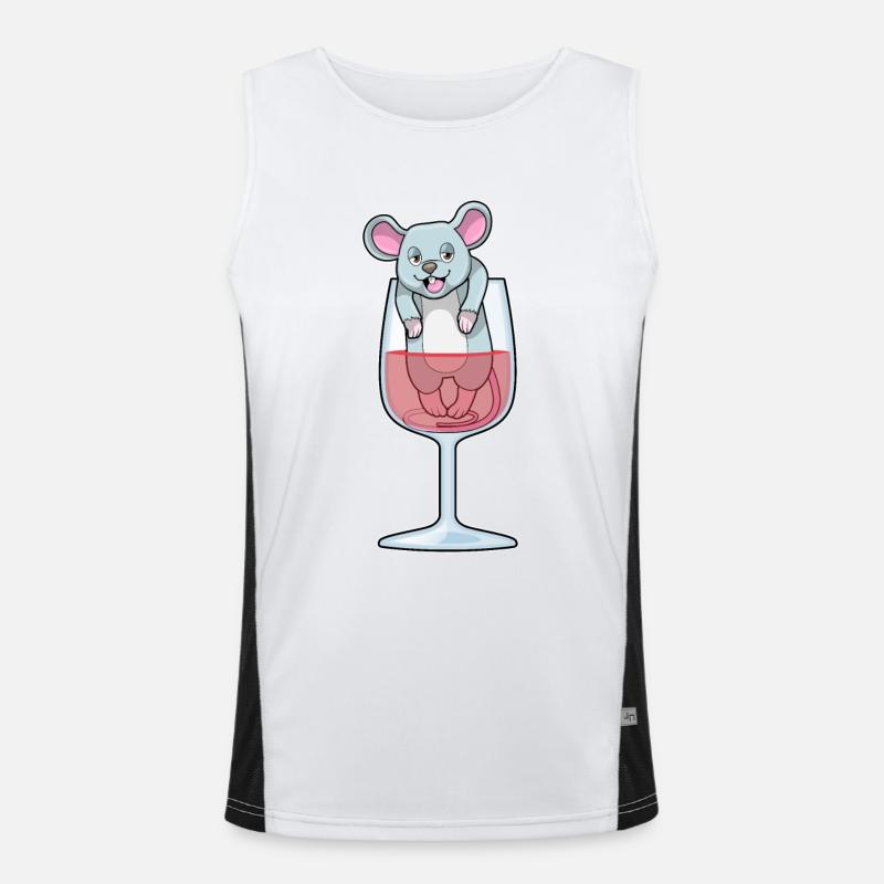 Ratte Rotwein Funktionelles Kontrast-Tank Top für Männer 