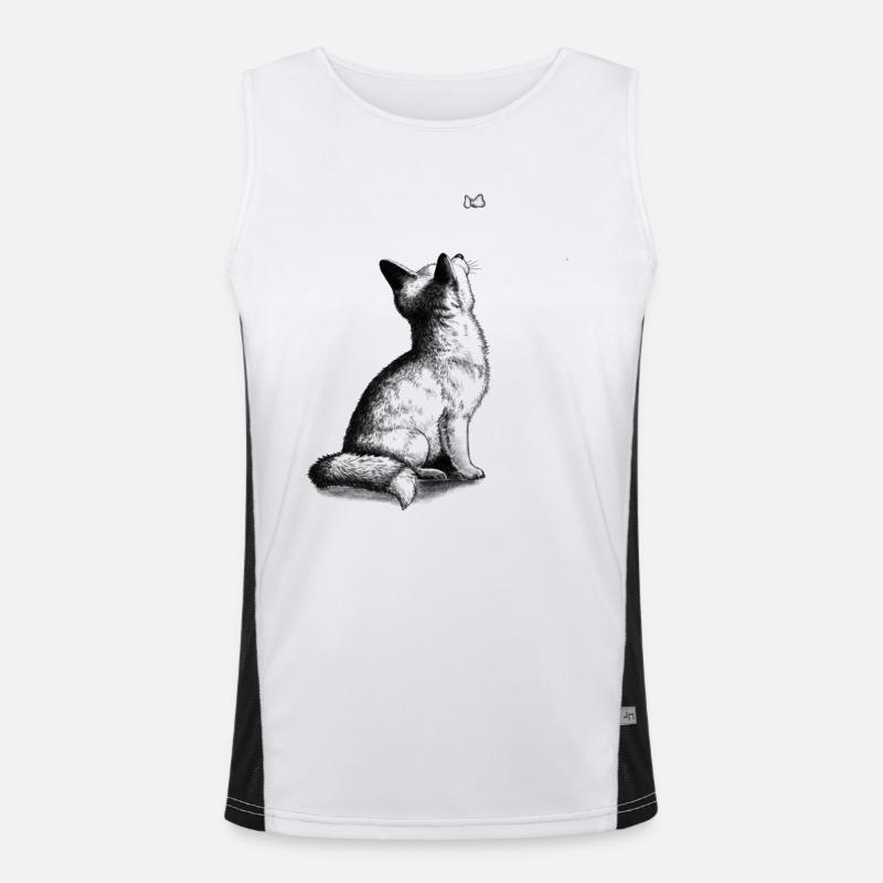 Fuchswelpe mit Schmetterling Funktionelles Kontrast-Tank Top für Männer 