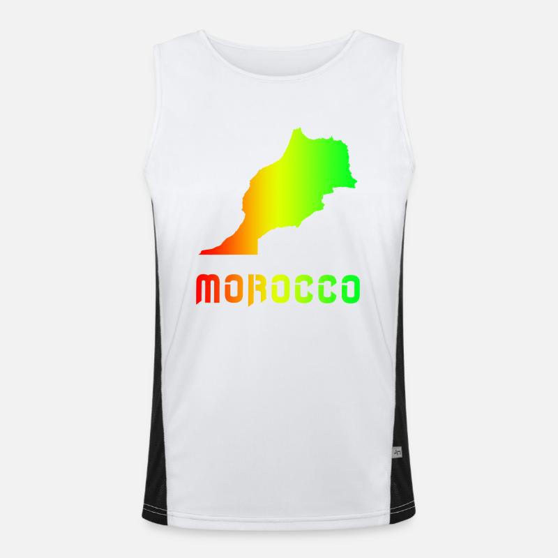 Morocco Rainbow Maps Design / Gift - Men's Functional Contrast Tank Top  - white/black
