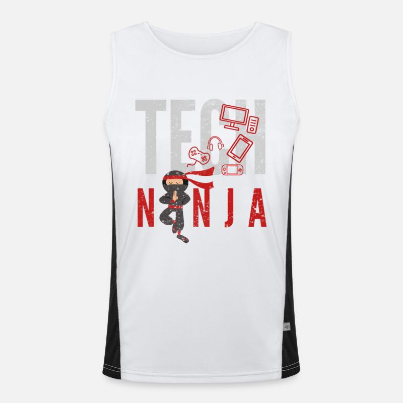 tech, tech analyst, programmateur, - Débardeur respirant contrasté Homme  - blanc/noir