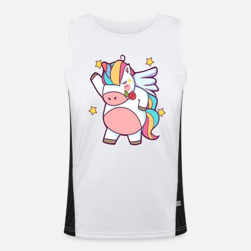 Dapping Einhorn - Dap Einhorn Tshirt mit Rose Funktionelles Kontrast-Tank Top für Männer 