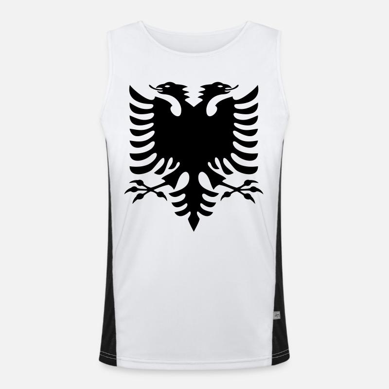 Albanien Flagge Funktionelles Kontrast-Tank Top für Männer 
