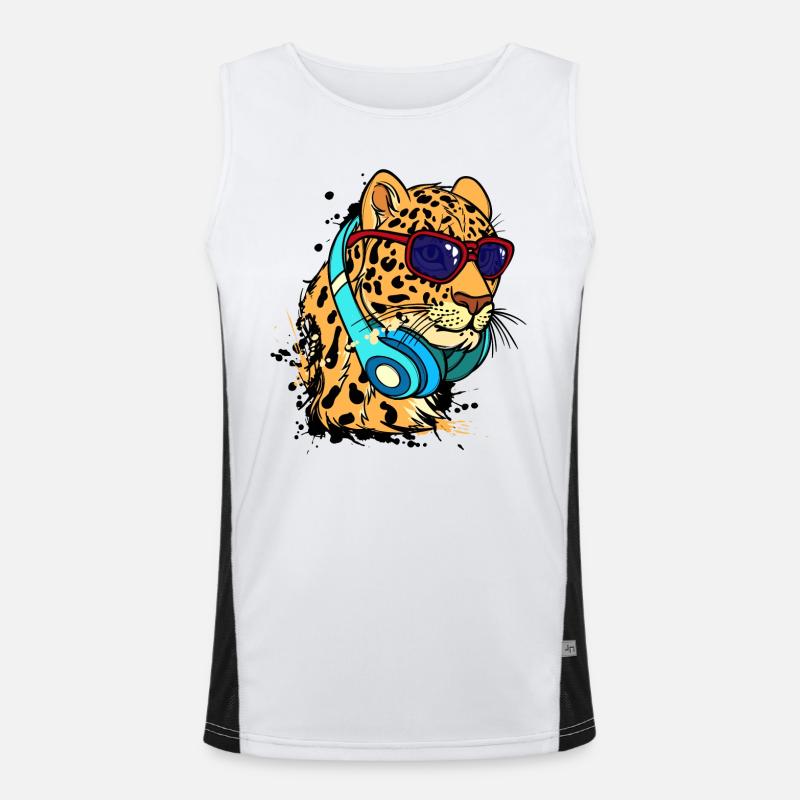 Cool Tier Headset Funktionelles Kontrast-Tank Top für Männer 