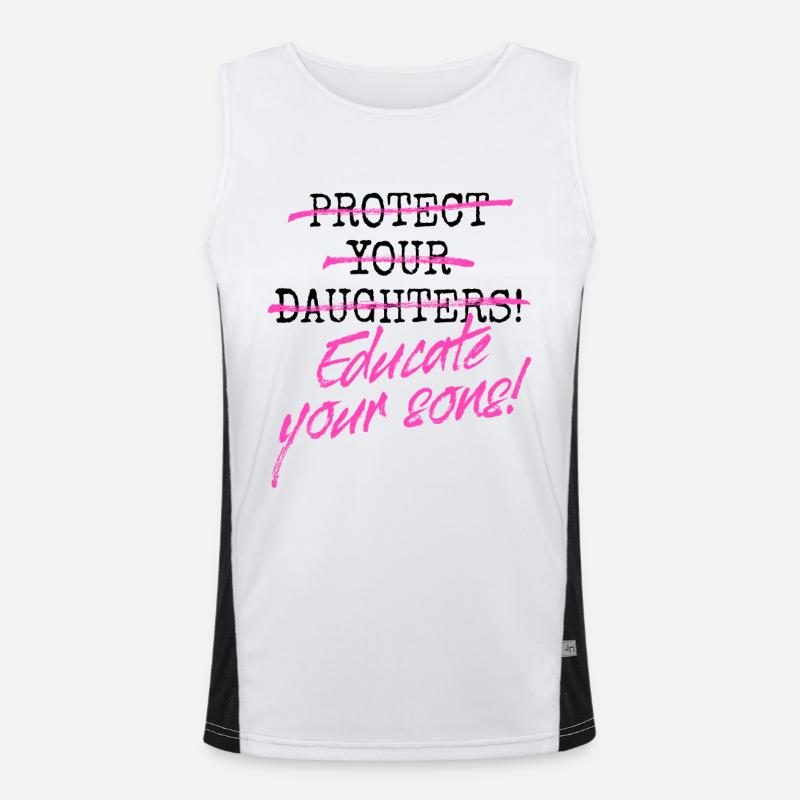Protect Your Daughters Educate Your Sons Feminist Débardeur respirant contrasté Homme 