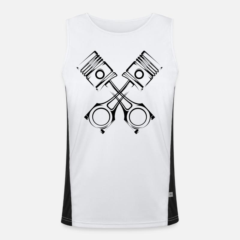 Piston Car Illustration Logo icône Icône Graphique Débardeur respirant contrasté Homme 