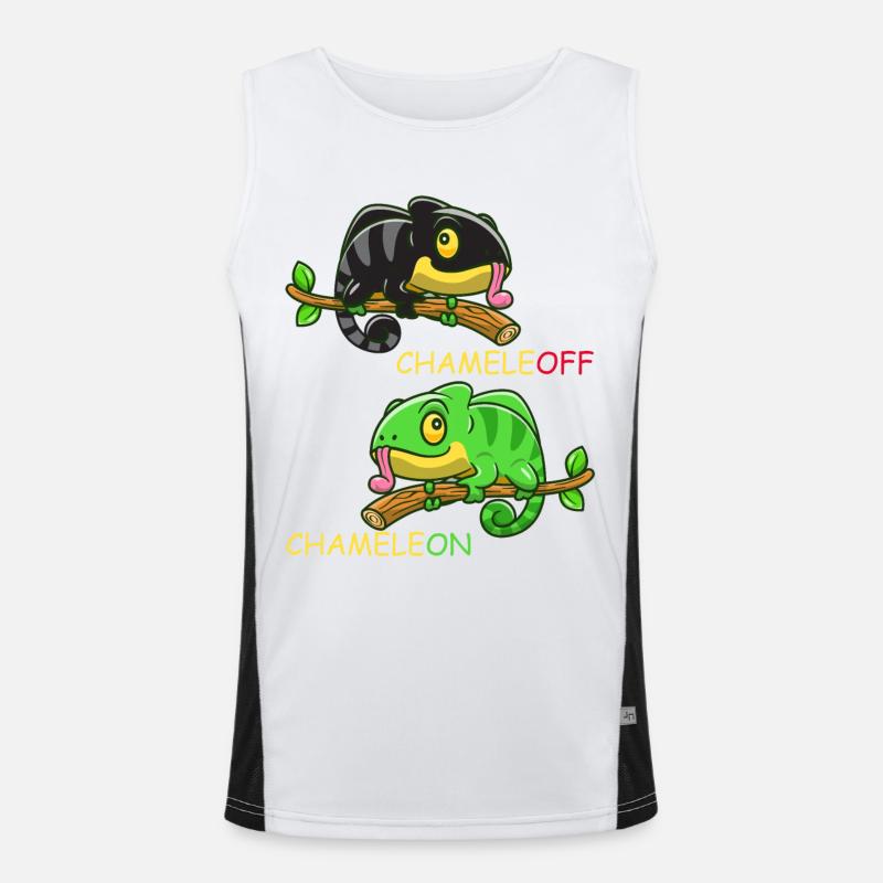 Chameleon Chamäleon Eidechse Witz Witziges Reptil Funktionelles Kontrast-Tank Top für Männer 