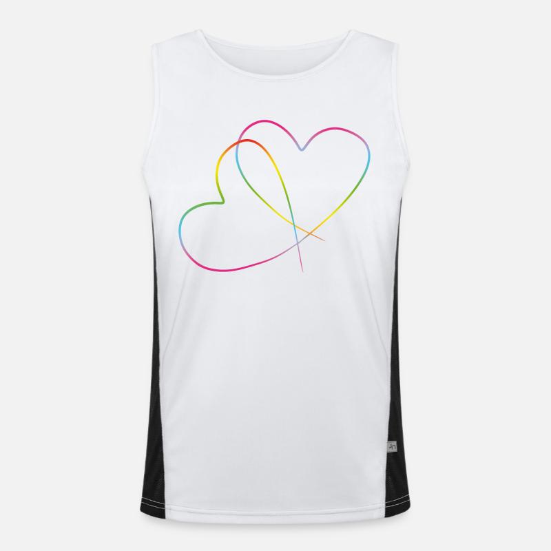Regenbogenherzen Herz Liebe ohne Grenzen Funktionelles Kontrast-Tank Top für Männer 