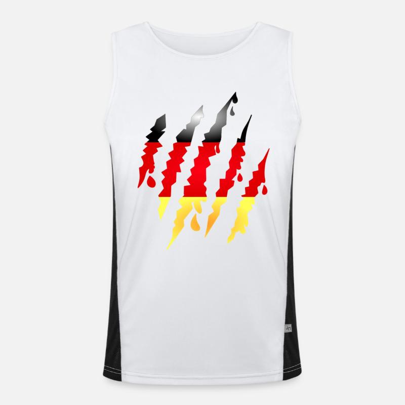 Claw scratches with Germany flag Men's Functional Contrast Tank Top 