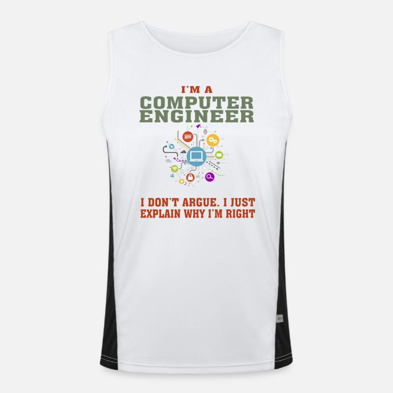 Funny Computer Engineering Quote for Computer Engi Men's Functional Contrast Tank Top 