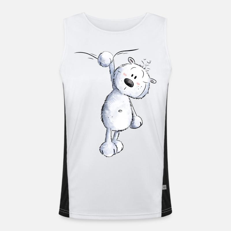 Drolliger Kleiner Bär I Wildtier Comic Funktionelles Kontrast-Tank Top für Männer 