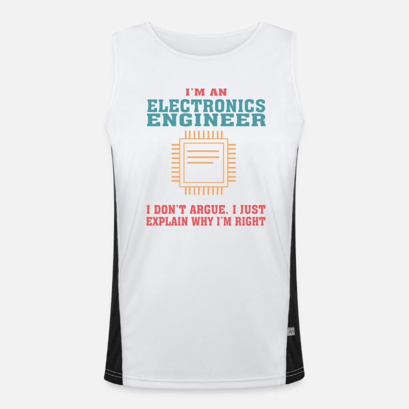 Funny Electronics Engineering Zitat für Electronic Funktionelles Kontrast-Tank Top für Männer 