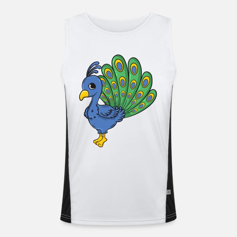 Pfau Funktionelles Kontrast-Tank Top für Männer 