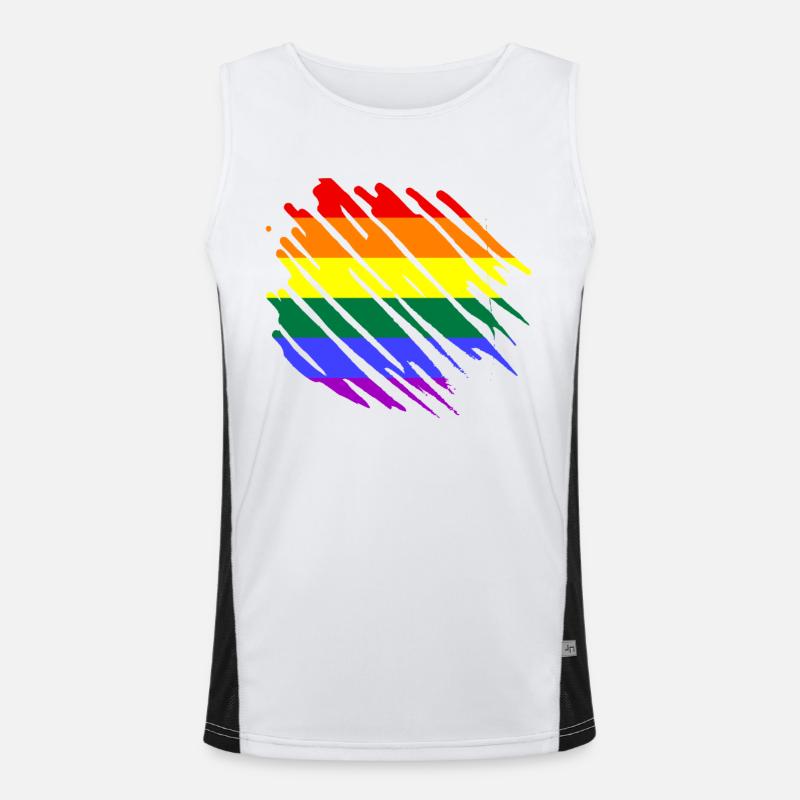 LGBT Regenbogenfahne Funktionelles Kontrast-Tank Top für Männer 