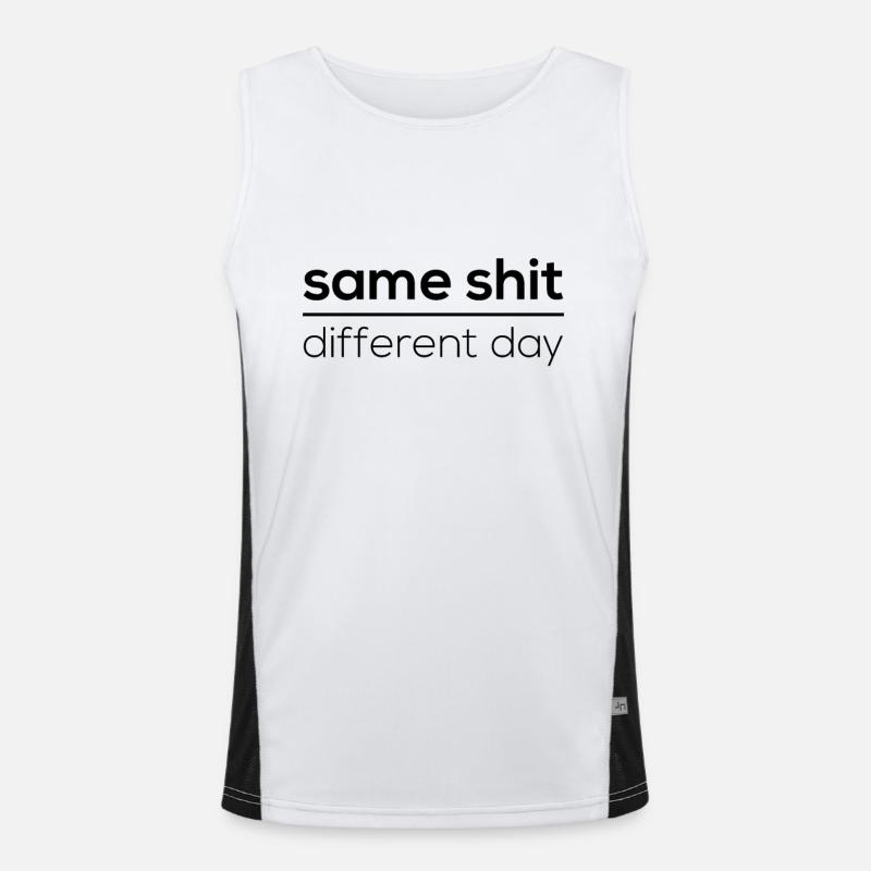 Same Shit - Different Day - Men's Functional Contrast Tank Top  - white/black