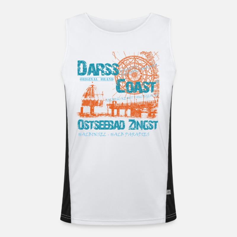 DarssCoast - Ostseebad Zingst Funktionelles Kontrast-Tank Top für Männer 