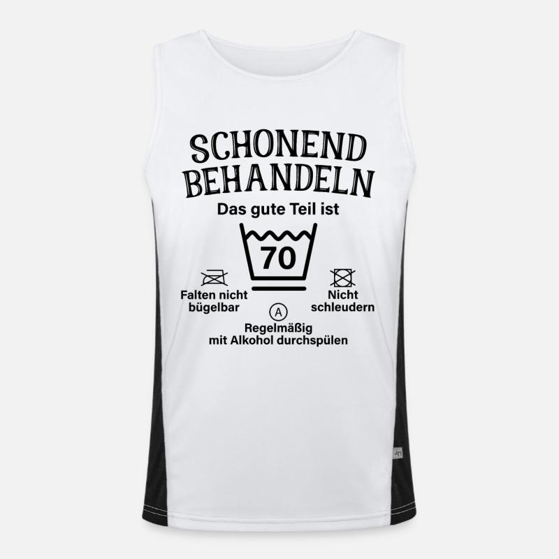 Schonend Behandeln Männer Geschenk 70. Geburtstag Funktionelles Kontrast-Tank Top für Männer 