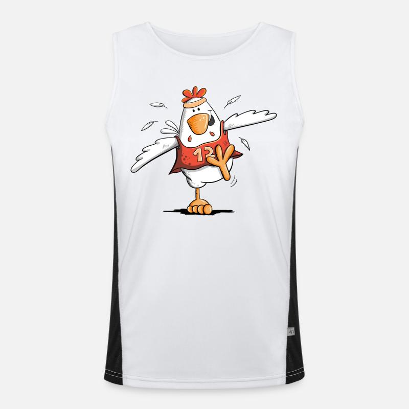 Running Poulet I Course Poulets I Marathon Débardeur respirant contrasté Homme 