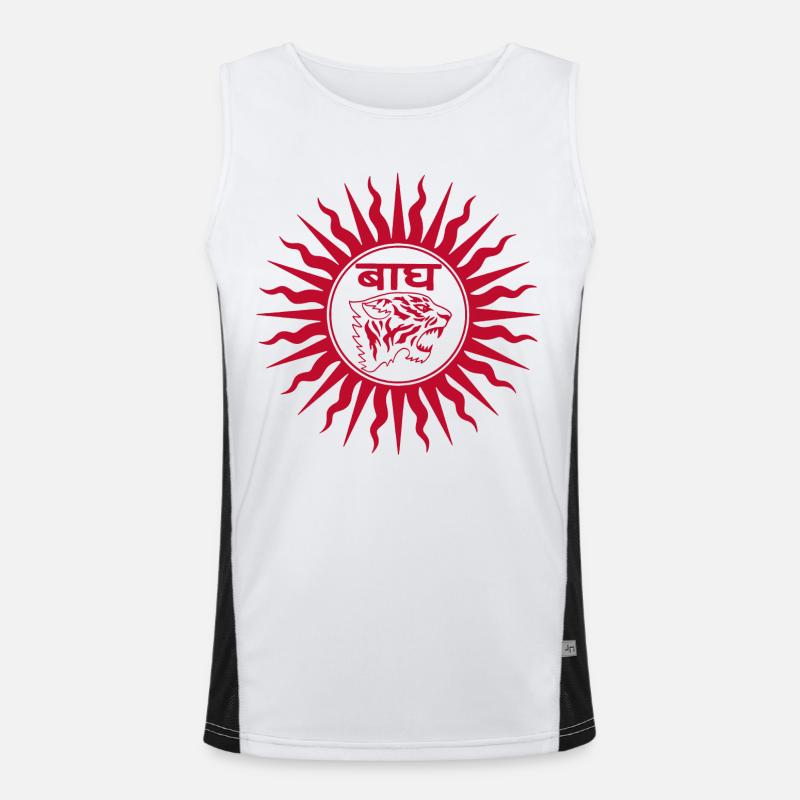 Red tiger in India Men's Functional Contrast Tank Top 