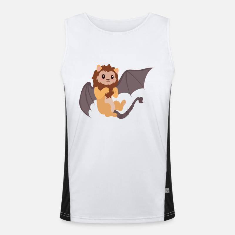 Manticore Kawaii Cartoon Illustration Artwork For Men's Functional Contrast Tank Top 