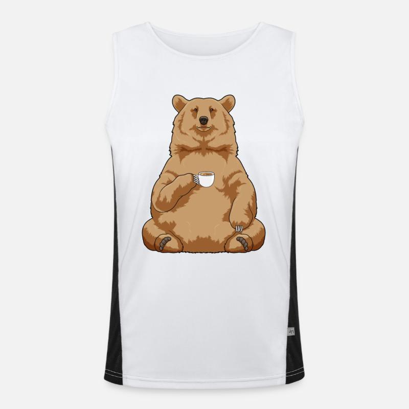 Bär Kaffee Funktionelles Kontrast-Tank Top für Männer 