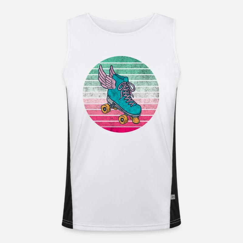 Roller skates vintage design / gift Men's Functional Contrast Tank Top 