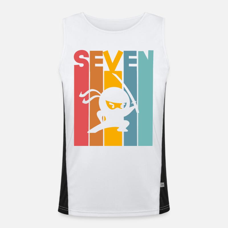 Ninja 7. Geburtstag Kinder Funktionelles Kontrast-Tank Top für Männer 