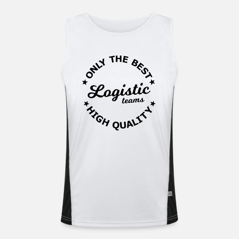 Logistics Team - Men's Functional Contrast Tank Top  - white/black