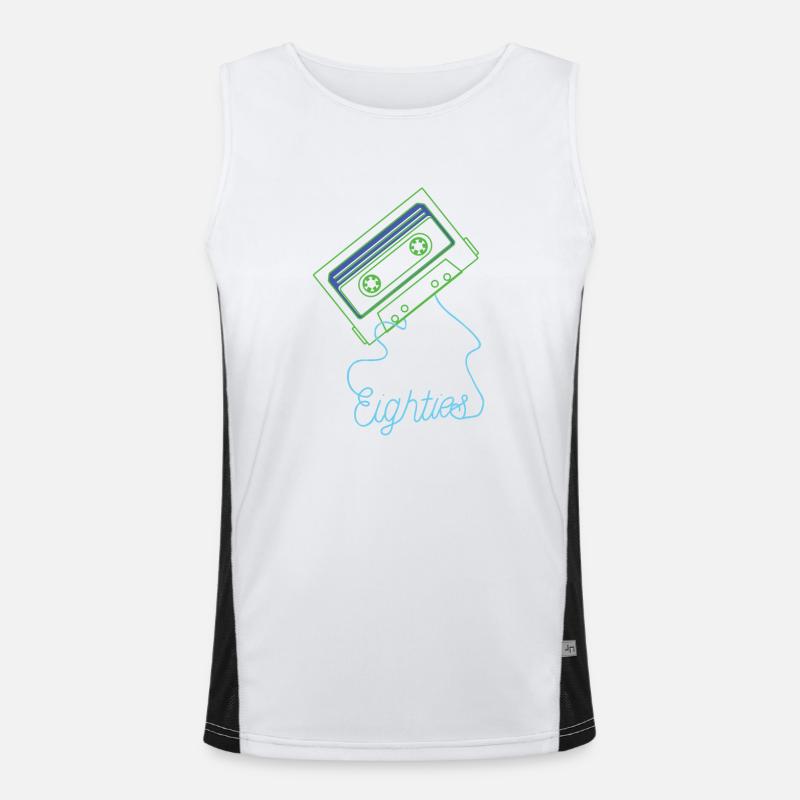 Eighties Cassette Tape 80s Retro Men's Functional Contrast Tank Top 