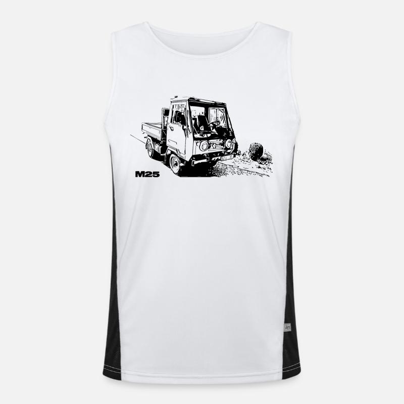 Multicar - Men's Functional Contrast Tank Top  - white/black