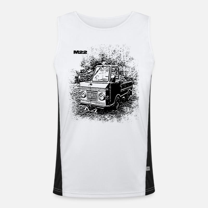 Multicar M22 - Men's Functional Contrast Tank Top  - white/black