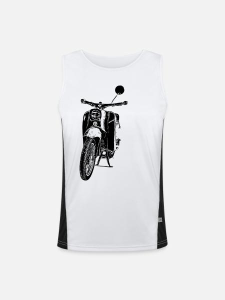 Schwalbe Moped - Men's Functional Contrast Tank Top - white/black
