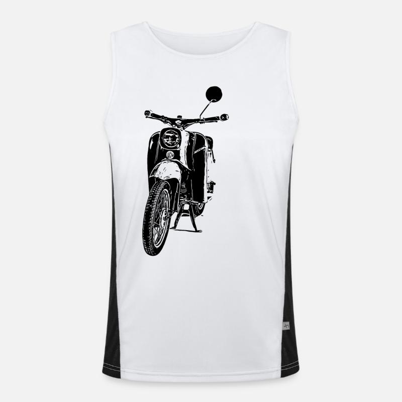 Schwalbe Moped - Men's Functional Contrast Tank Top  - white/black