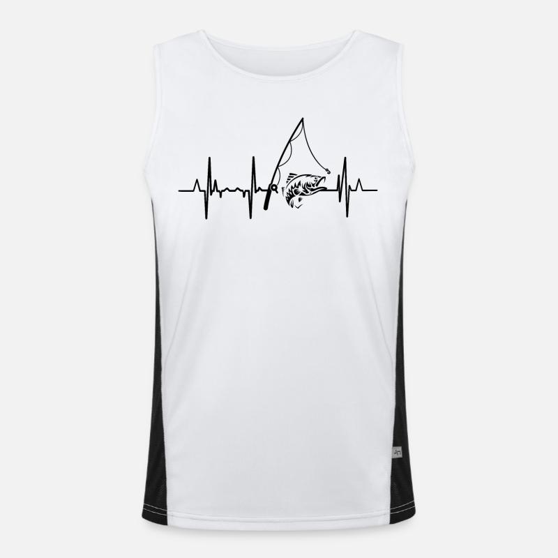 Fischerei Herzlinie Funktionelles Kontrast-Tank Top für Männer 