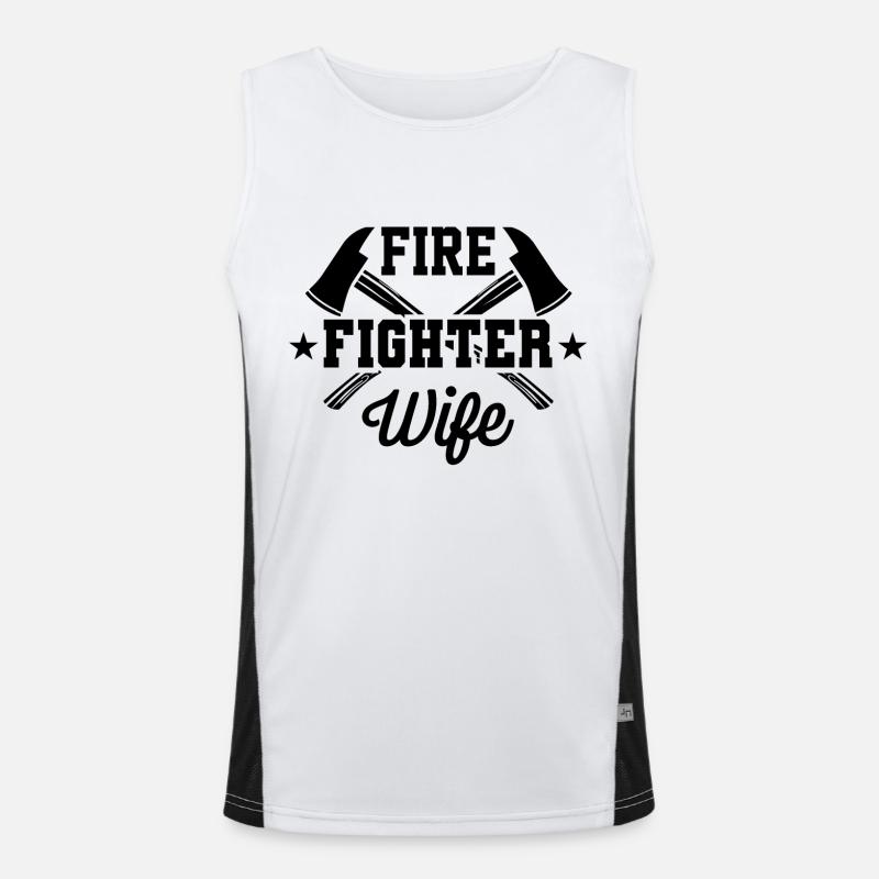 Feuerwehr Ehefrau Funktionelles Kontrast-Tank Top für Männer 