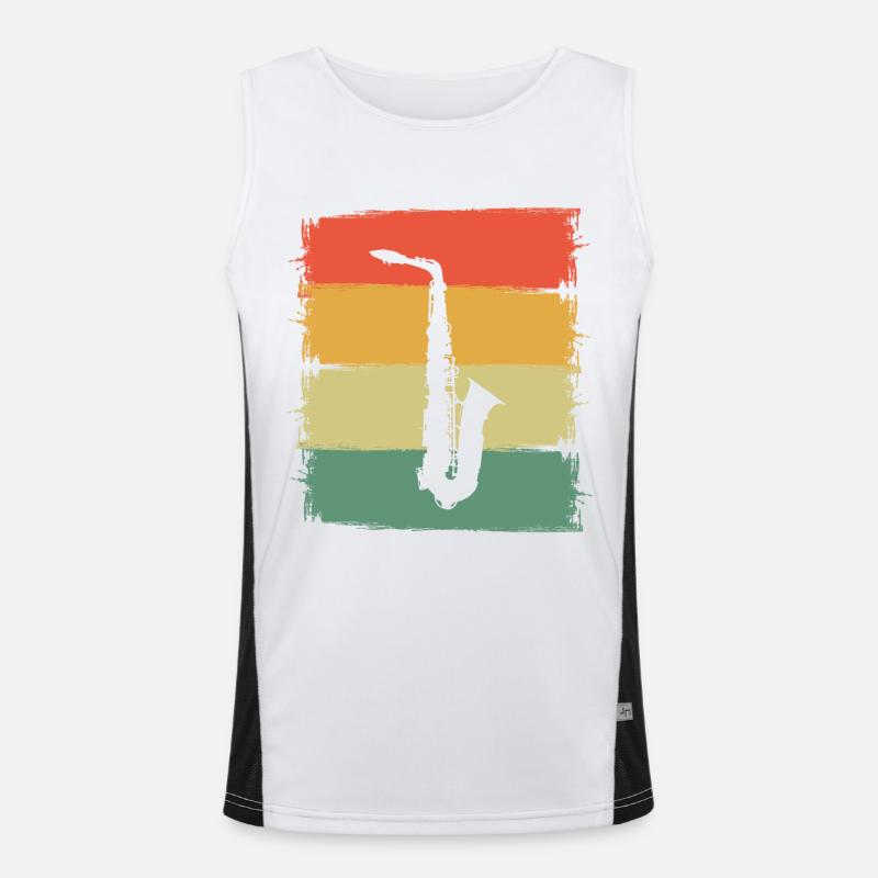 Saxophon Funktionelles Kontrast-Tank Top für Männer 